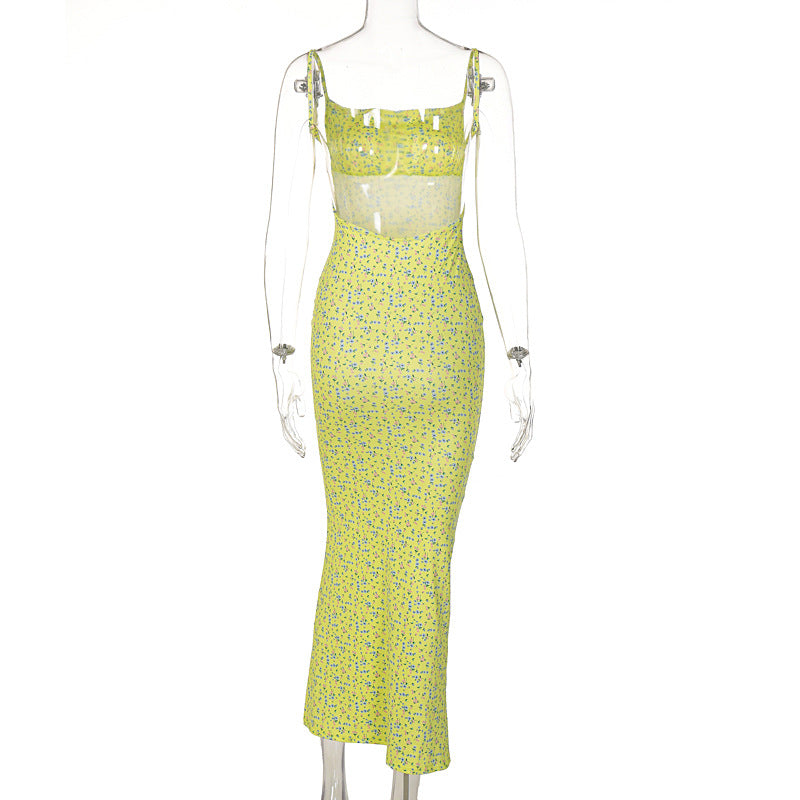 Margot Floral Maxi Dress with Open Back