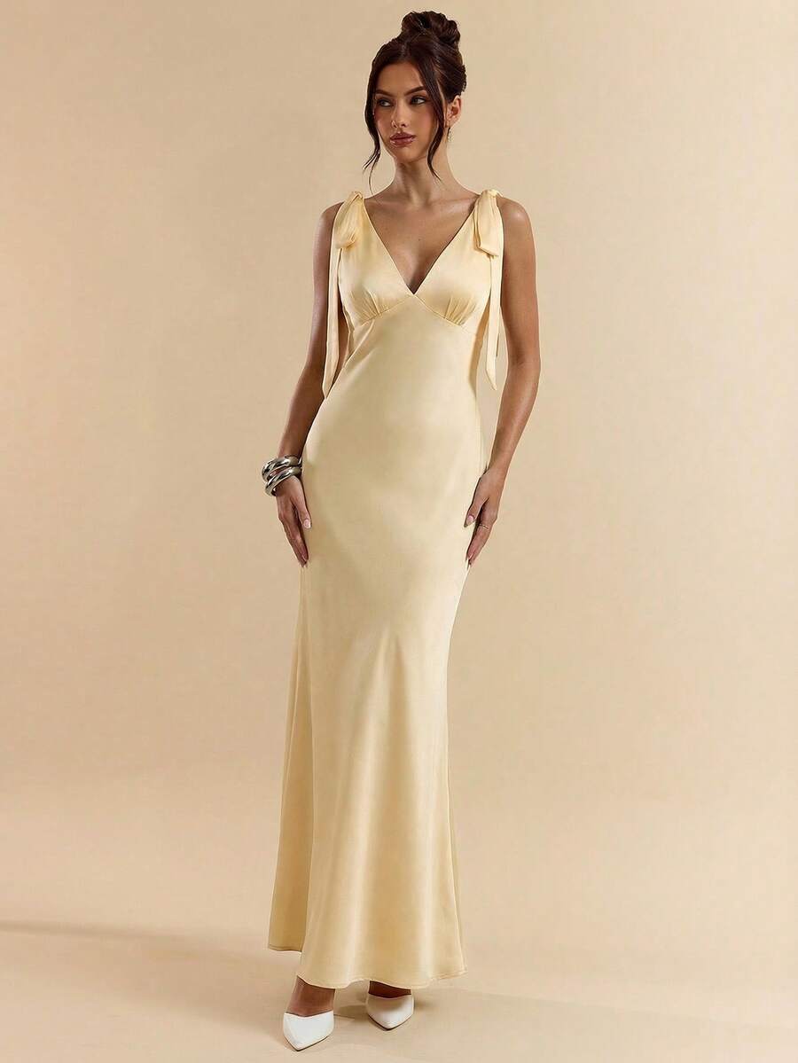 Celeste Deep V Maxi Dress