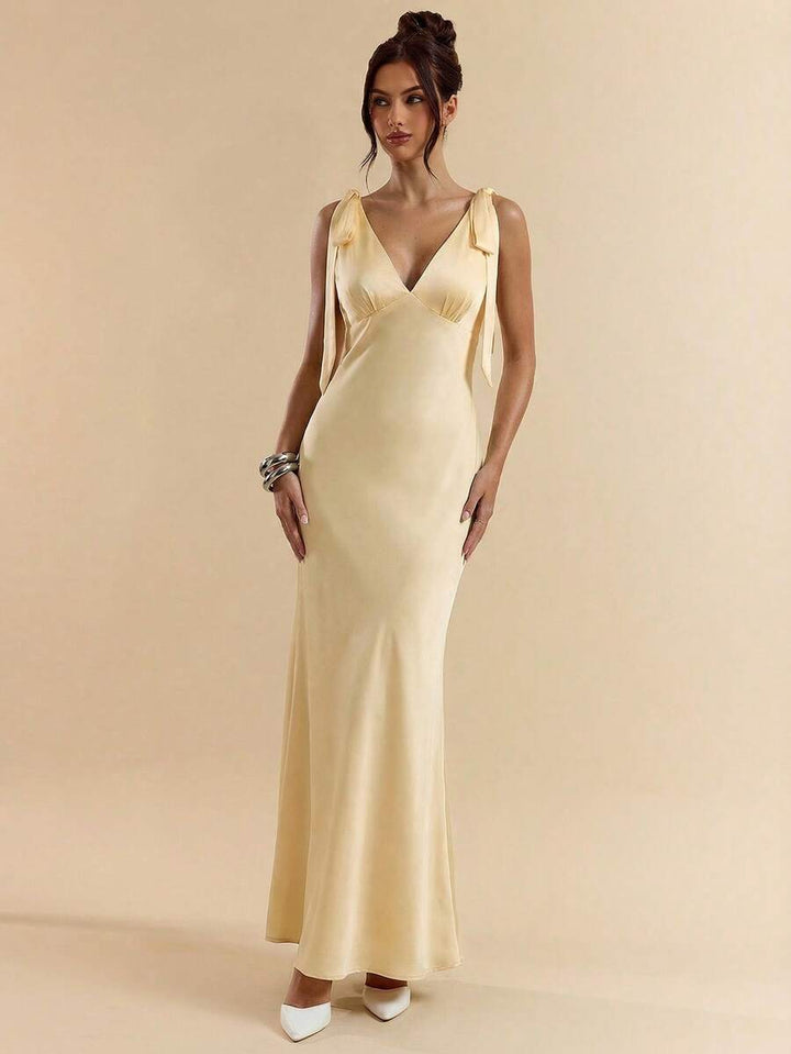 Celeste Deep V Maxi Dress