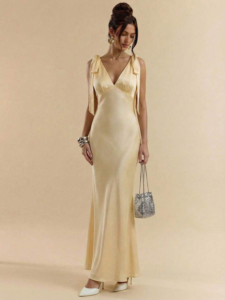 Celeste Deep V Maxi Dress