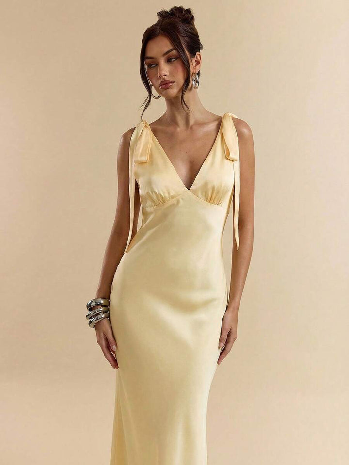 Celeste Deep V Maxi Dress
