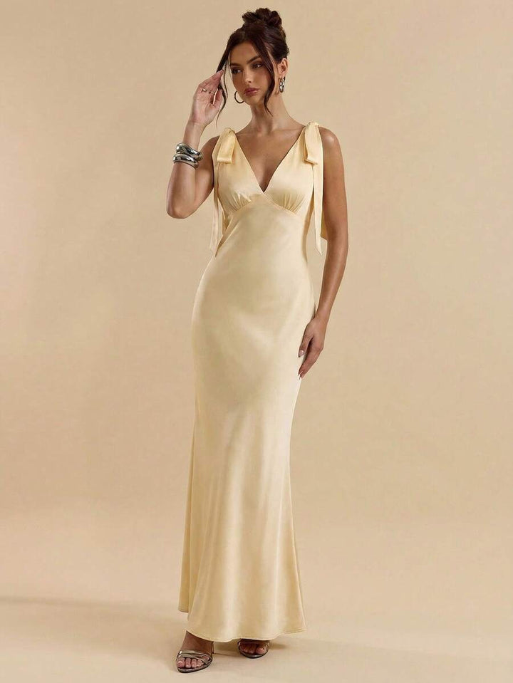 Celeste Deep V Maxi Dress