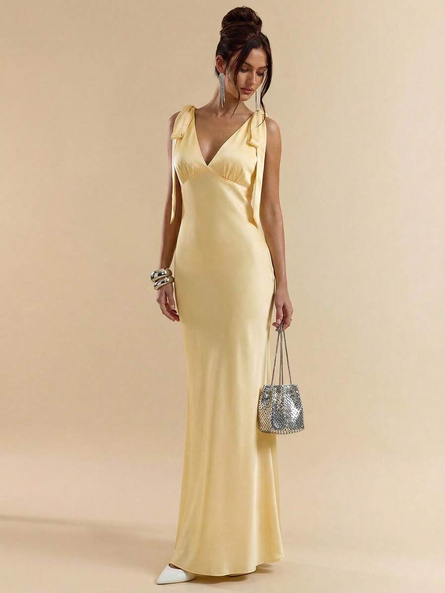 Celeste Deep V Maxi Dress