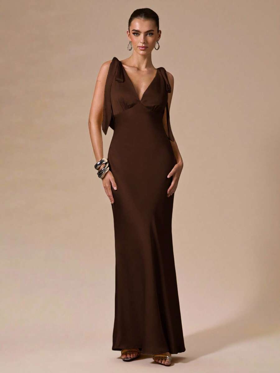 Celeste Deep V Maxi Dress