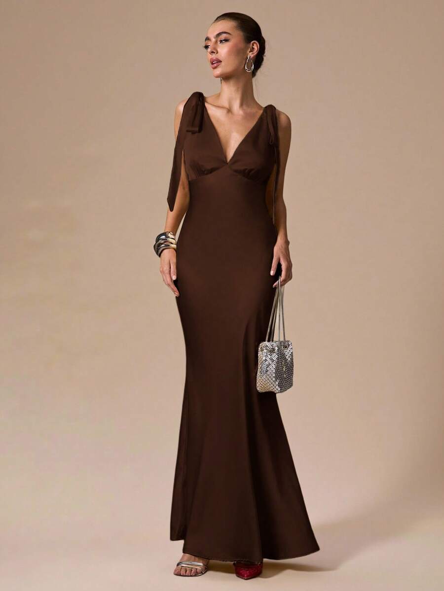 Celeste Deep V Maxi Dress