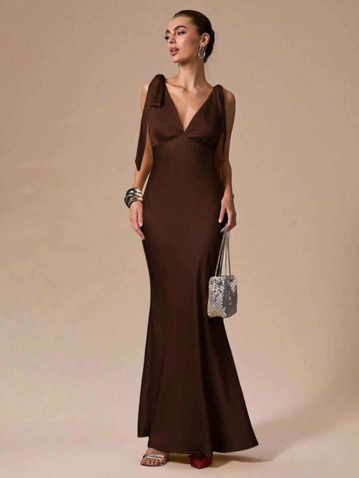 Celeste Deep V Maxi Dress