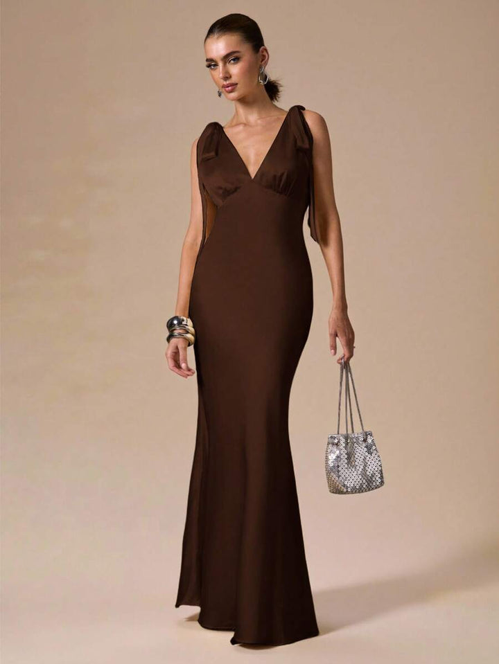 Celeste Deep V Maxi Dress