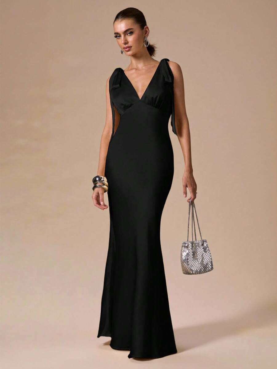 Celeste Deep V Maxi Dress