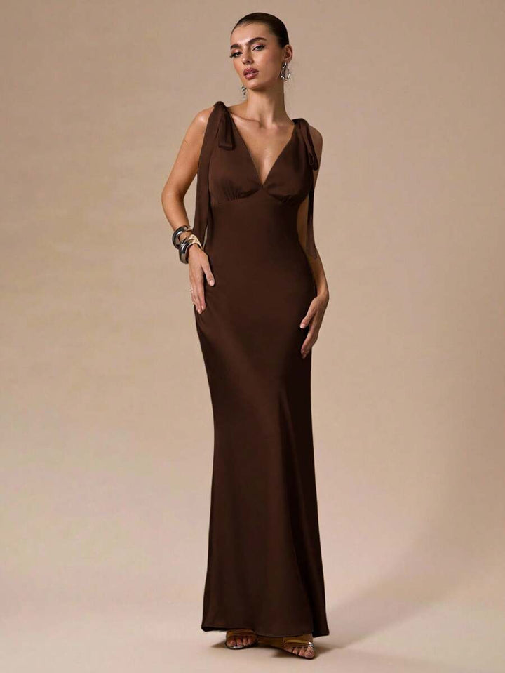 Celeste Deep V Maxi Dress