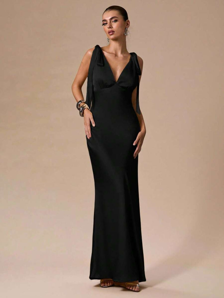 Celeste Deep V Maxi Dress
