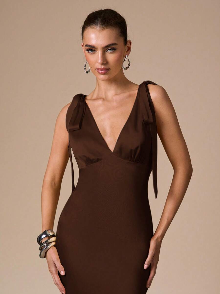 Celeste Deep V Maxi Dress