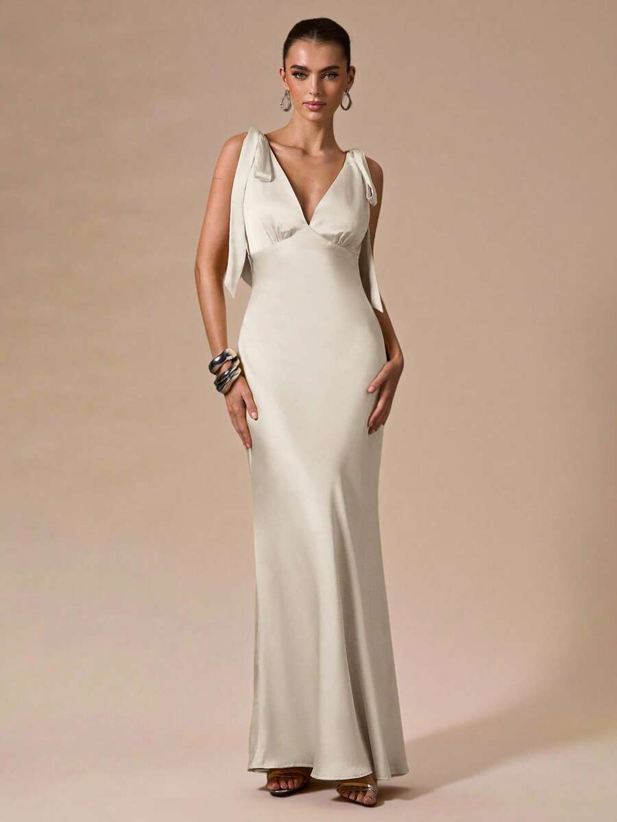 Celeste Deep V Maxi Dress