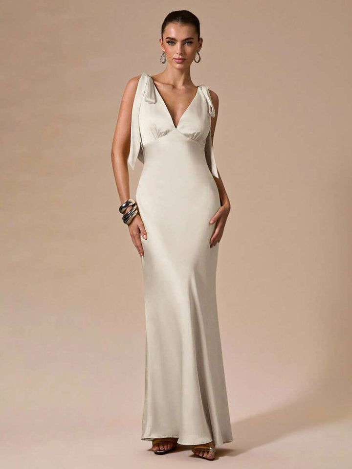 Celeste Deep V Maxi Dress
