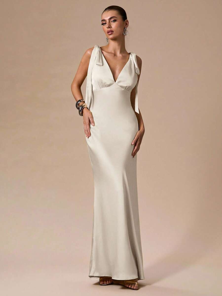 Celeste Deep V Maxi Dress