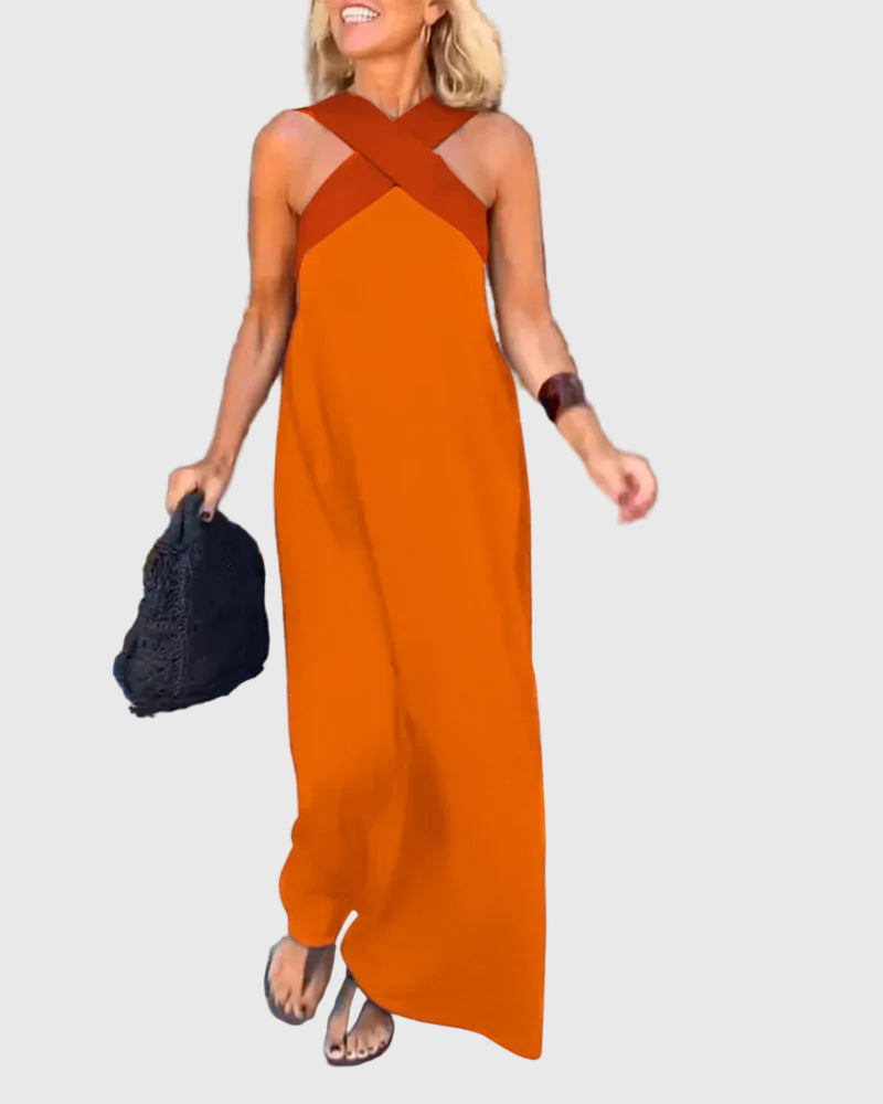 ELLA – CROSS-STRAP MAXI DRESS