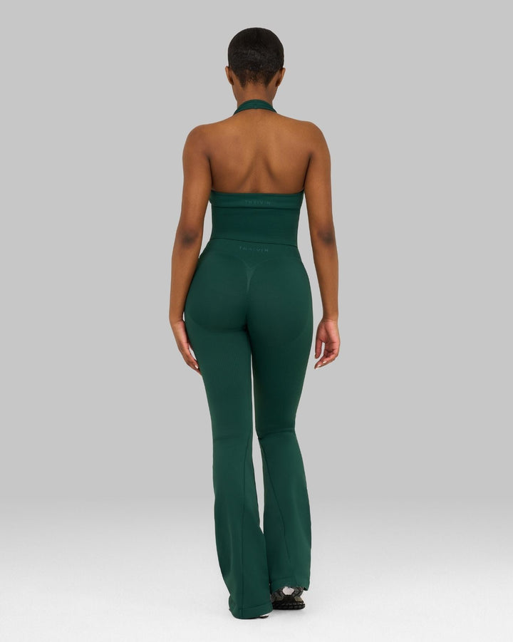 Elevate™ Sculpting Mid V-Waist Flare Leggings | Pine Green