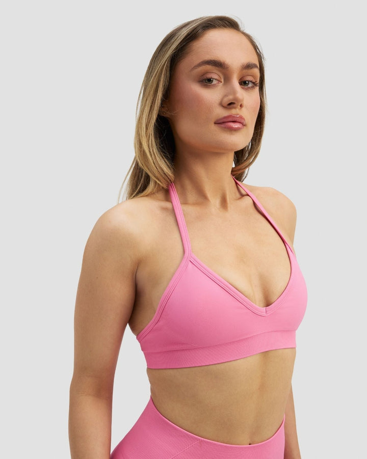 Elevate™ Sculpting Seamless Adjustable Halter Bra | Bubble Pink