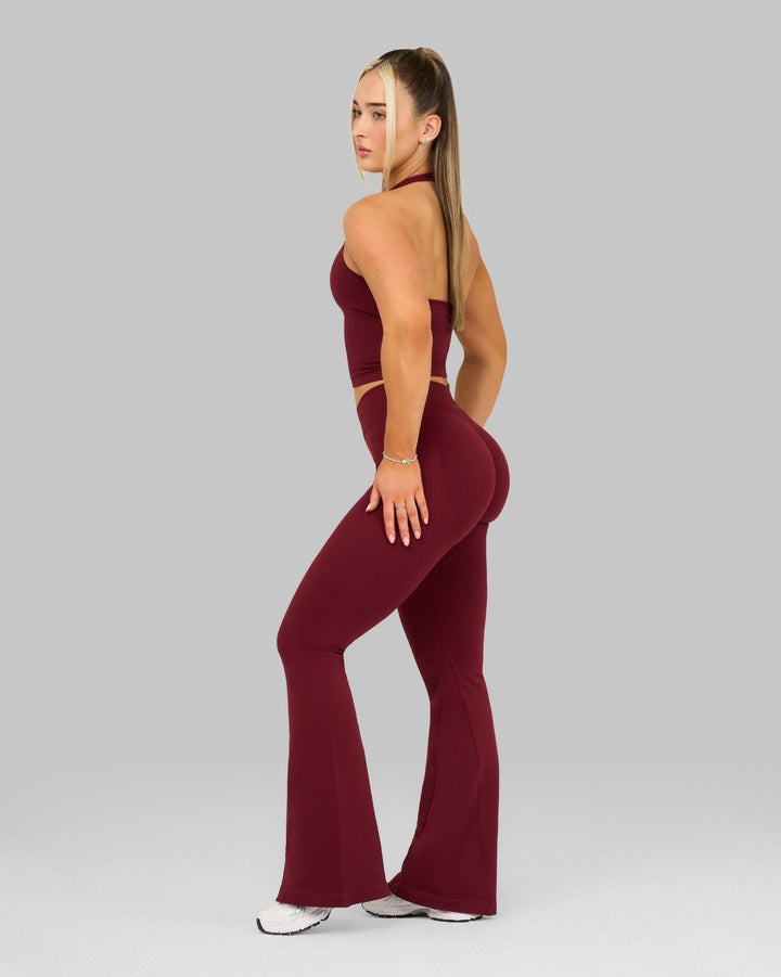 Elevate™ Sculpting Mid V-Waist Flare Leggings | Fine Wine