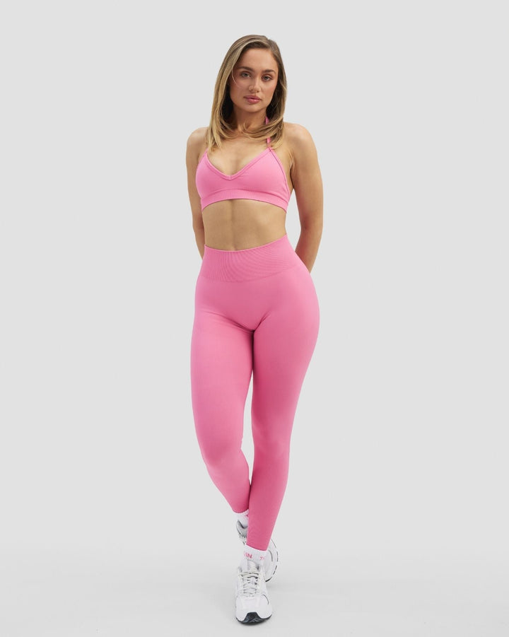 Elevate™ Sculpting Seamless Adjustable Halter Bra | Bubble Pink