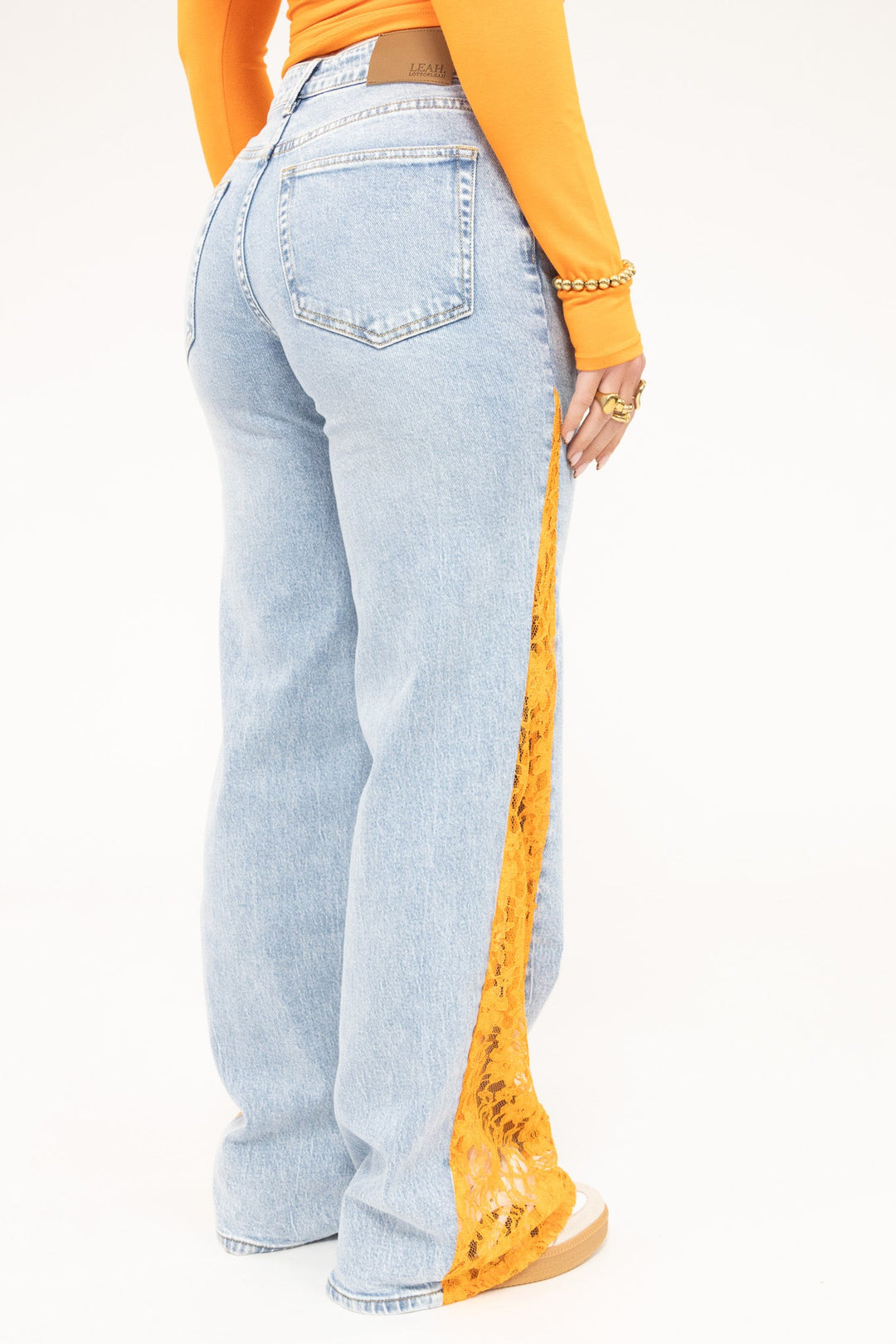 Orange Lace Jeans