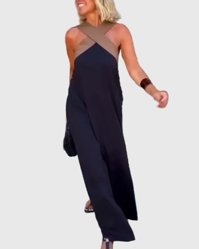 ELLA – CROSS-STRAP MAXI DRESS