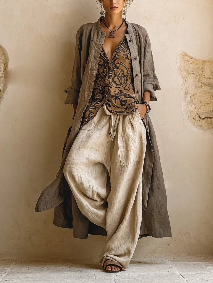 Women's Three-Piece Linen Set