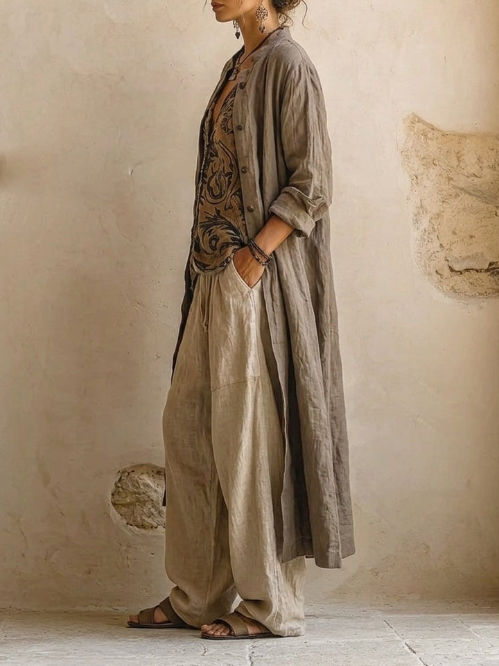 Women's Three-Piece Linen Set