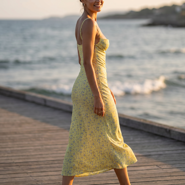 Margot Floral Maxi Dress with Open Back