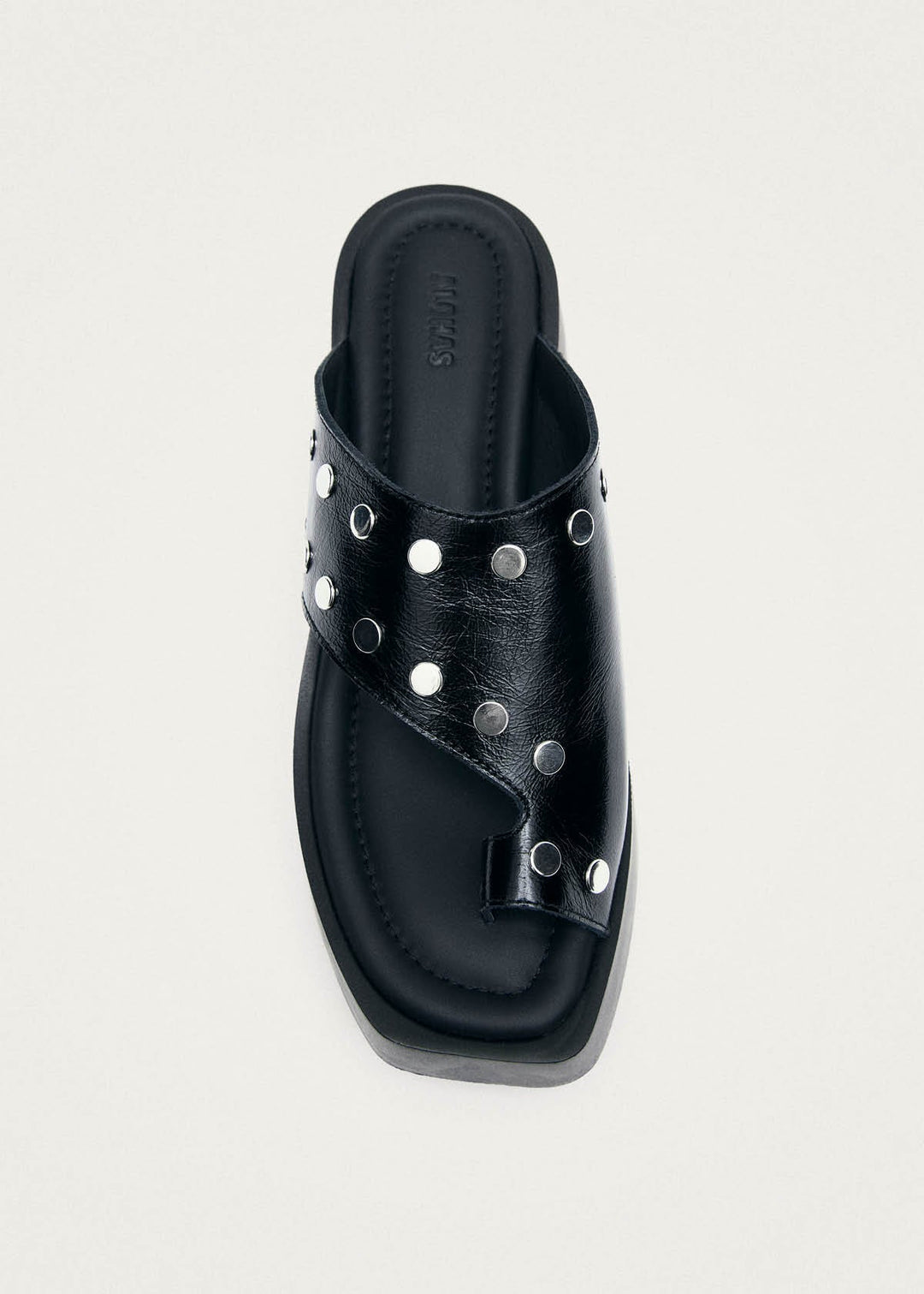 Nova Studs Black Leather Sandals